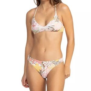 Roxy Juniors' Playa Paradise floral Reversible-Print Bikini set size large